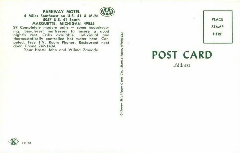 Parkway Motel - Vintage Postcard